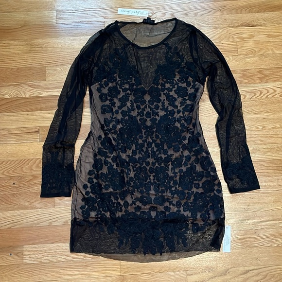 NWT For Love and Lemons Luau Mini Dress in Black Size Large - Picture 4 of 12